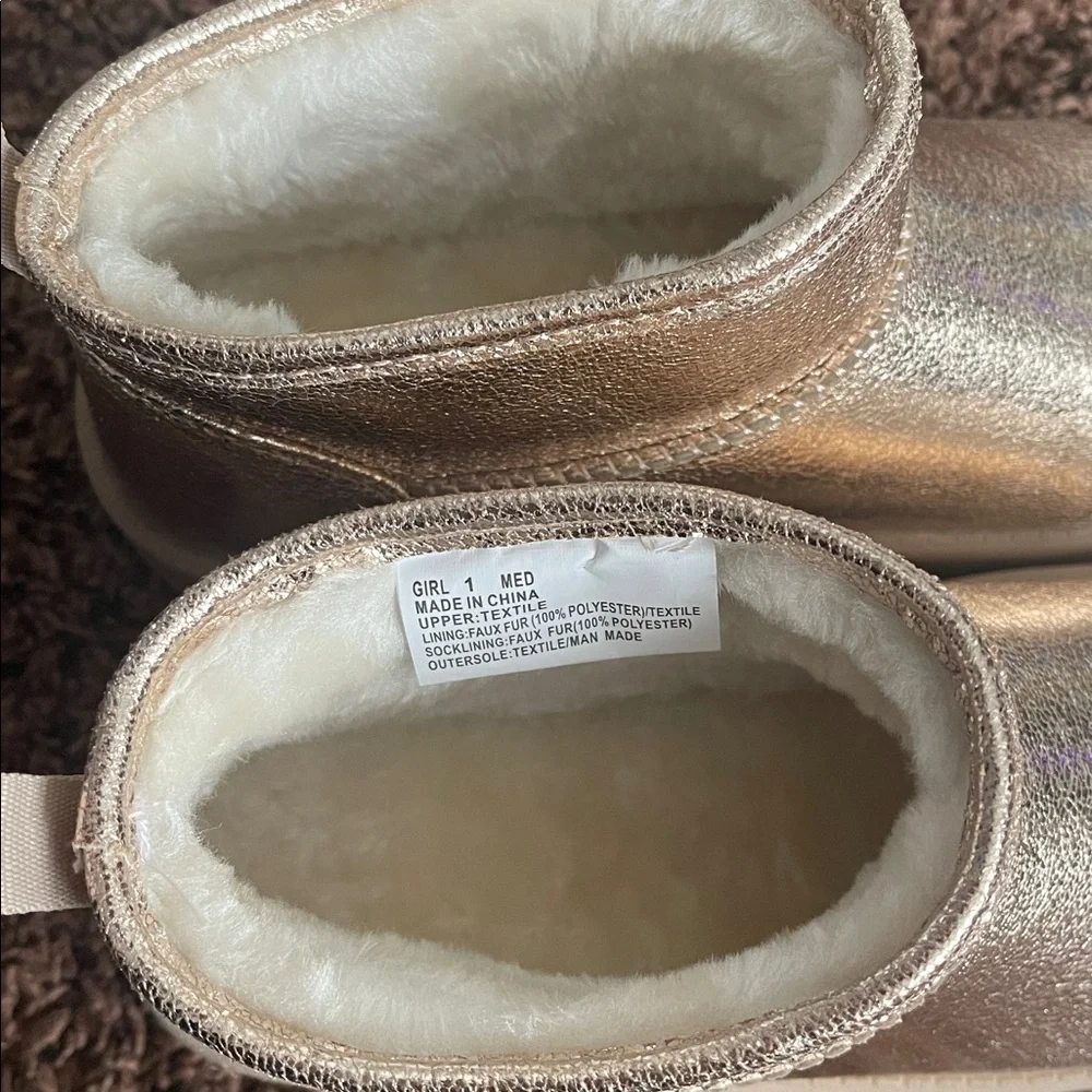 Khol’s Kids Metallic Gold Boots